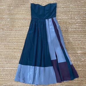 Strapless Navy Silk Cocktail Dress - worn once